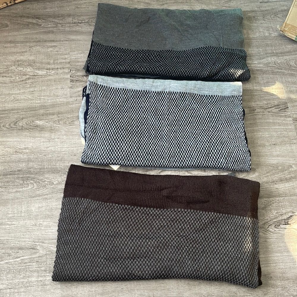 Black Brown Lot of 3 Scarves . New .